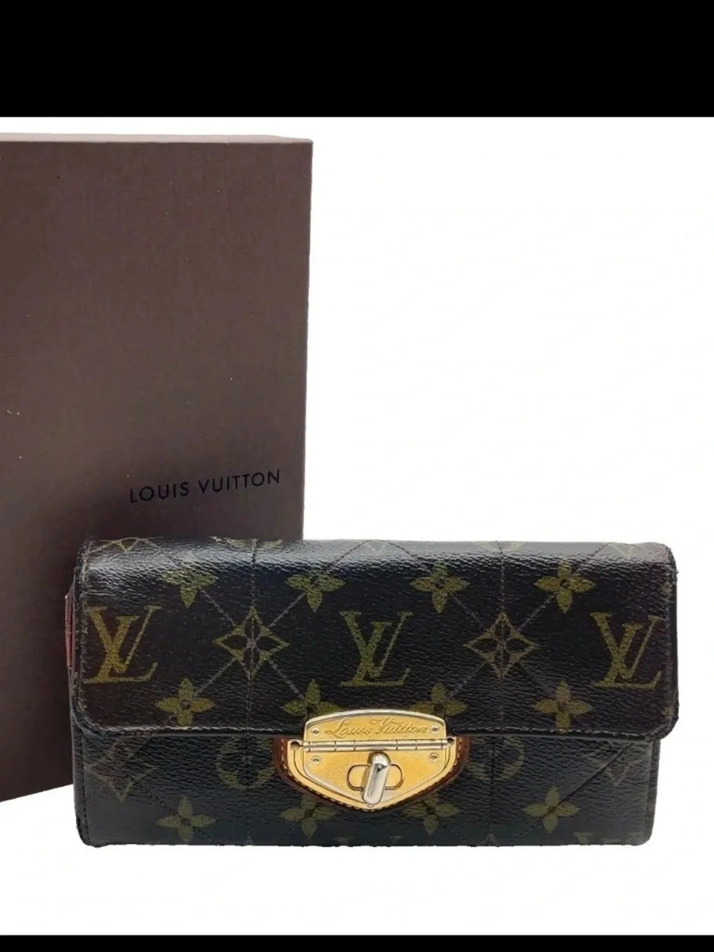 Auth LouisVuitton Monogram Etoile Portefeuille Sarah Wallet W/ Box